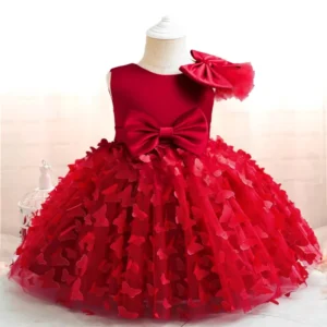 Baby Girls 1st Birthday Baptism Dress Princess Wedding Kids Party Dresses for Girl Lace Christening 3D Butterfly Mesh Gown - Image 6
