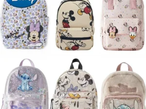 Disney New Cartoon Mickey Cute Backpack Women's Minnie Canvas School Bag Fashion Large Capacity Backpack Girls Mochila
