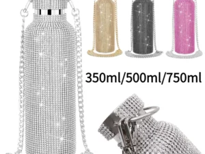 350ml/500ml/750ml NEW Bling Diamond Thermos Bottle Insulated Rhinestone Vacuum Cup Water Bottle Stainless Steel Flask Bottle