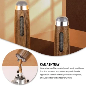 Dust-free Smoking Car Ashtray Wooden Car Portable Smoke Cigarette Anti Mobile Mini Soot-flying Ashtray Holder W5T7 Tool Fil P0M5 - Image 5