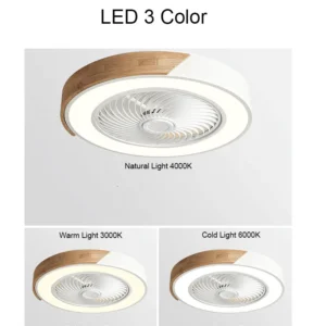 52CM Ceiling Fan Light Lamp 220V APP +Remote Control Fans Bedroom Dining Room Wood Ceiling Fan With Lights DC Green Ceiling Fan - Image 5