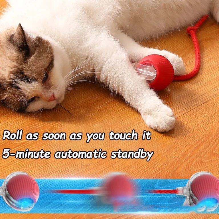 Cat Interactive Ball Toys Automatic Rolling Ball Faux Tail Rechargeable Smart Pet Electric Toy Dog Cat Training Imitate Mouse - Image 5