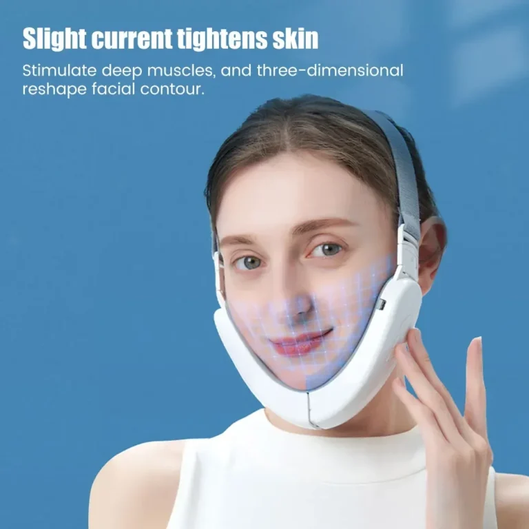 Electric V-face Face Lift Device LED Photon Therapy Microcurrent Skin Tightening Double Chin Remover EMS Face Slimming Massager - Image 3