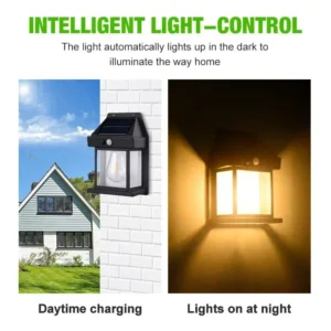 Solar-Powered Waterproof Outdoor Wall Light with Motion Sensor Tungsten Filament Garden Yard Decoration LED Lamp 3 Modes 1-4Pcs - Image 3