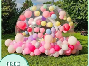 PVC Inflatable Bubble Tent for Kids with Blower Transparent Outdoor Playhouse for Trampoline & Birthday Use