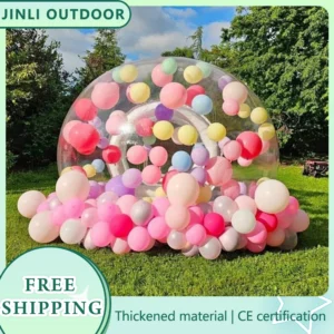PVC Inflatable Bubble Tent for Kids with Blower Transparent Outdoor Playhouse for Trampoline & Birthday Use