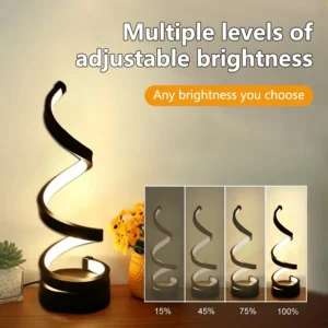 USB Plug in Creative Spiral LED Night Light Dimmable 3 Colors Adjustable for Living Room Office Desk Table Bedroom Bedside Decor - Image 3