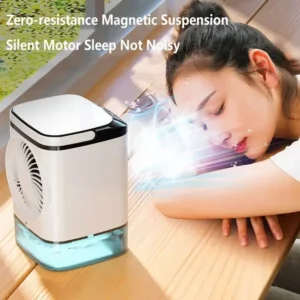 Air Conditioner Portable Fan Desktop Dual Spray Ultrasonic Atomization 3-Speed Mute Air Cooler Night Light Electric Fan for Home - Image 7