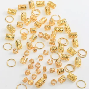80pcs Dreadlock Hair Beads - Stylish Alloy Hair Accessories Loc Hair Jewelry for Braids for Girls and Women - Image 3