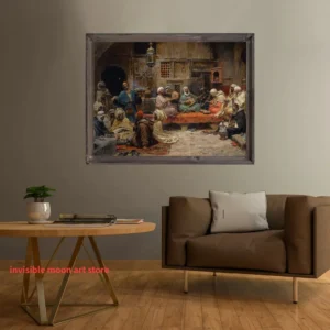 Retro Old Arab Syria Middle Eastern Street Market Life Mosque Landscape Art Poster Canvas Painting Wall Print Picture Home Decor - Image 3