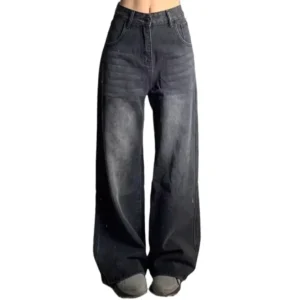 Slimming High-waisted Jeans For Women Pear-shaped Loose-fit Straight-leg Bell Bottoms Plus-size Female Denim Trousers - Image 6