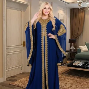 Kaftan Dubai Abaya Turkey Muslim Chiffon Maxi Dress Islam Clothing Elegant African Dresses for Women Boubou Robe Djellaba Femme - Image 3