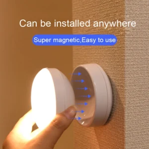Led Night Light USB Charging Motion Sensor Round Energy-saving Led Lamps Bedroom Sound/Light Control For Corridor Home Bathroom - Image 6