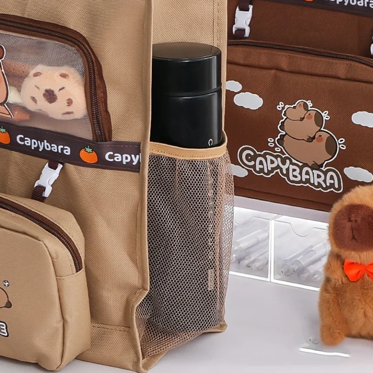 Kawaii Capybara Tutoring Bag, Primary School Student Canvas Storage File Bag, Cartoon Printing Large Capacity Tutoring Bag - Image 6