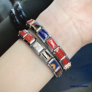 GEMOSA Fashion CRAZY BINGO COOL SEXY LUCKY Glaze Italian Charm Links Fit 9mm Bracelet Stainless Steel Making DIY Jewelry - Image 5