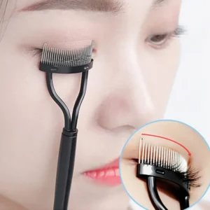 2 in 1 Folding Eyelash Separator Metal Teeth Straight Eyelash Curler Eyelash Brush Comb Mascara Curl Lash Beauty Makeup Tools - Image 3