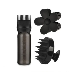 Silicone Shampoo Brush Scalp Massager Hair Dye Comb Shampoo Bottle Flower Hair Clip Hairdressing Set Bath Scalp Massage Brush - Image 4