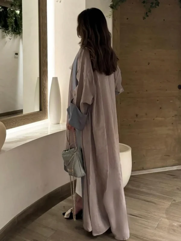 Middle-East Ethnic Clothing Loose Abaya Muslim Women Full Sleeve Abayas Turkey Kaftans Arabian Jilbabs Islamic Maxi Dresses - Image 4