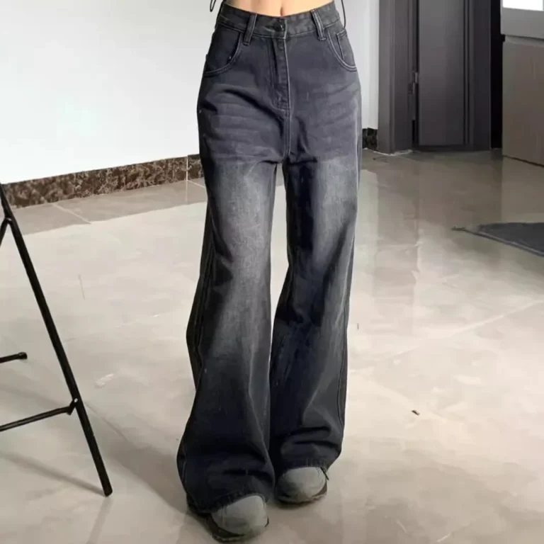 Slimming High-waisted Jeans For Women Pear-shaped Loose-fit Straight-leg Bell Bottoms Plus-size Female Denim Trousers - Image 3