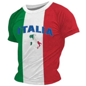 Simple Italia Flag Graphics T-shirts Summer Fashion Short Sleeve O Neck 3D Printed T Shirts Casual Streetwear Oversized Mens Tee - Image 3