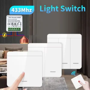 RF 433 MHz Smart Light Switch Mini DIY Wireless Remote Control 1/2/3 Gang Wall Panel Switch 16A Relay Receiver Automation Module