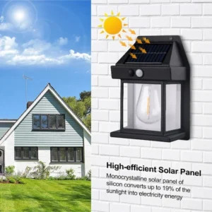 Solar-Powered Waterproof Outdoor Wall Light with Motion Sensor Tungsten Filament Garden Yard Decoration LED Lamp 3 Modes 1-4Pcs - Image 7
