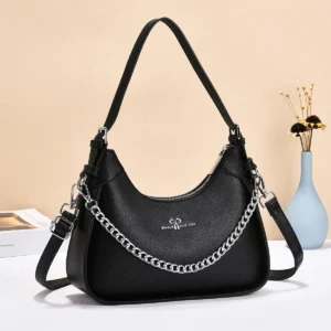 Fashionable Shoulder Handbag Women's Bag Stylish Single Chain Dumpling Bag Underarm Bag Soft Polyester Lining Zipper Closure