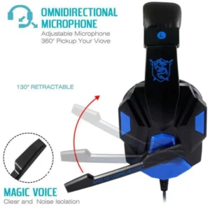 Wired PS4/PS5/Xbox/Smartphone/PC Headset Gaming Headset 120° Adjustable Gamer Headset with Noise Cancelling Microphone - Image 6