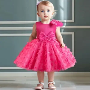 Baby Girls 1st Birthday Baptism Dress Princess Wedding Kids Party Dresses for Girl Lace Christening 3D Butterfly Mesh Gown - Image 4