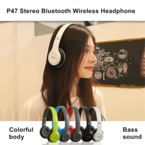 P47 Bluetooth 5.0 Wireless Headphone Foldable HIFI Stereo Bass Earphone Kid Helmet Gift With Mic USB Adaptor For iPhone Game - Image 5