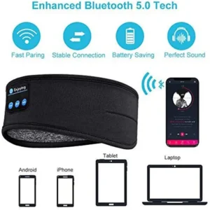 Fone Bluetooth Earphones Sports Sleeping Headband Elastic Wireless Headphones Music Eye Mask Wireless Bluetooth Headset Headband - Image 7