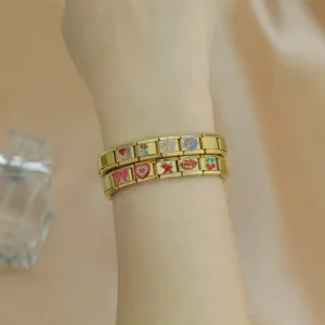Hapiship Fashion Flower Cherry Heart Kiss Me Pepper Golden Italian Charm Links Fit 9mm Bracelet Drop Shipping Jewelry DJ1373-B - Image 3