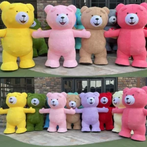 Giant inflatable costume teddy bear fur bear and brown bear costume adult walking mascot costume role-playing dress up party - Image 6