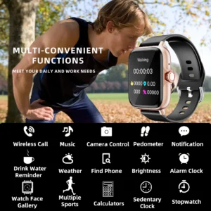 1.83'' Waterproof Smart Watch with Message Answer Call Sleep Monitoring Sports Pedometer Information Alerts For iPhone Android - Image 3