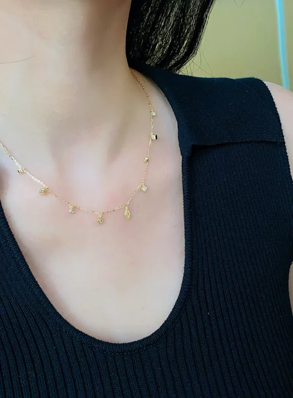 KUGG 100% 18K Yellow/Rose Gold Necklace Women 0.32carat Real Natural Diamond Necklace Fashion Design High Wedding Jewelry - Image 6