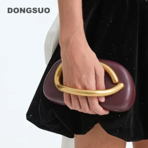 Gold Closure Box Clutch Bag women evening wedding party cute purse bag handbag 2024 new - Image 5