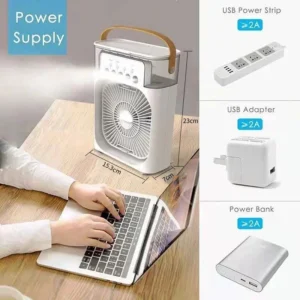 New 3 In 1 Fan AIr Conditioner Household Small Air Cooler LED Night Light Portable Humidifier Air Adjustment Fan Office Home Fan - Image 4