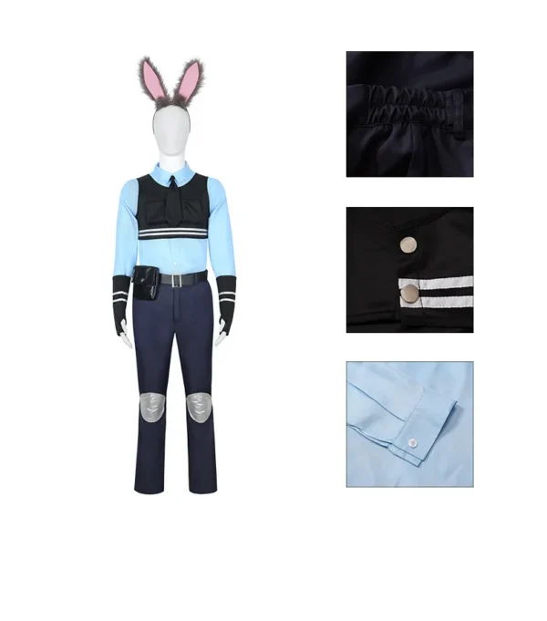 New Zootopia Judy Bunny Costume Cosplay Carnival Birthday Party Clothing Full Sets Children's Women's - Image 4