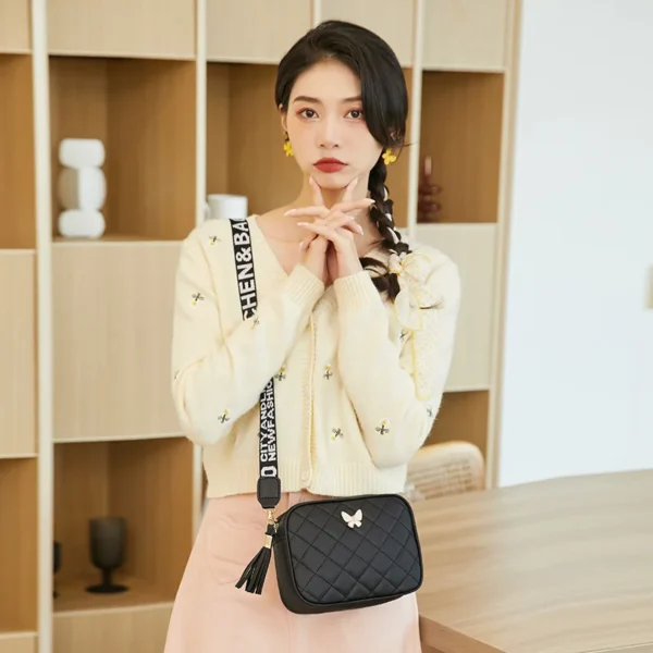 Fashion Hit Color Shoulder Bags for Women Female PU Leather Crossbody Messenger Bags Small Handbag Wide Strap Purse - Image 7