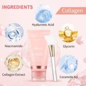 Collagen Overnight Wrap Mask with Jelly Brush Deep Hydrating Moisturizing Night Treatment Mask for All Skin Types - Image 5