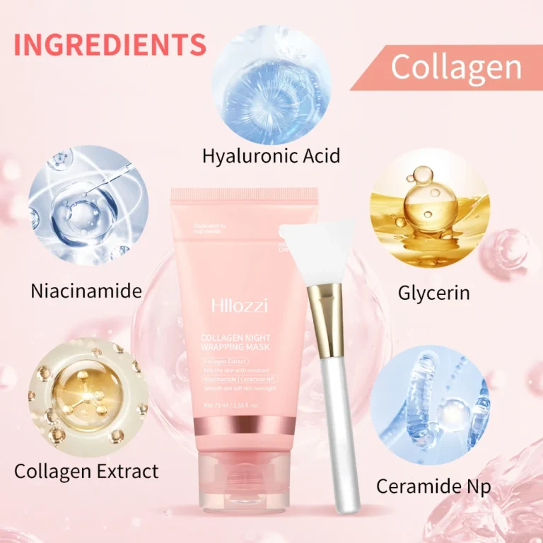 Collagen Overnight Wrap Mask with Jelly Brush Deep Hydrating Moisturizing Night Treatment Mask for All Skin Types - Image 5