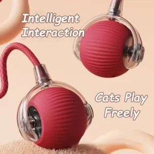 Cat Interactive Ball Toys Automatic Rolling Ball Faux Tail Rechargeable Smart Pet Electric Toy Dog Cat Training Imitate Mouse - Image 3