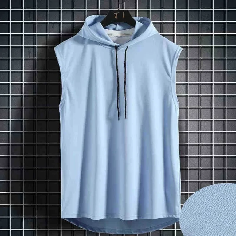 Solid Color 2023 Brand New Men's Tank Tops Vest Sleeveless Tees For Male Hooded Man Vests Tops Hip Hop Men Tank Top T shirt - Image 6