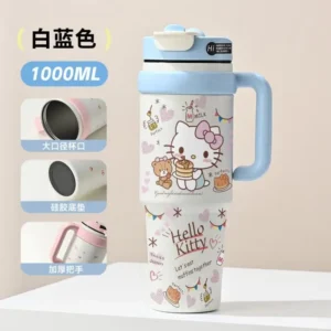 1000Ml Sanrio Hello Kitty Thermal Straw Cup Kawaii Large Capacity Insulated Cup Coffee Milk Cup Anime Cartoon Portable New Style - Image 5