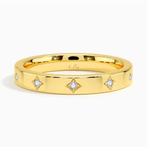 14K Golden Couples Ring Simple Real AU585 Gold Finger Rings GRA Certified Moissanite Wedding Band Engagement Fine Jewelry - Image 3