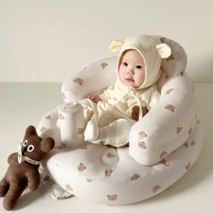 Infant Shining Baby Inflatable Sofa Children Puff Portable Bath Chairs PVC Multifunctional Seat Practice Sitting Bath Stool - Image 3