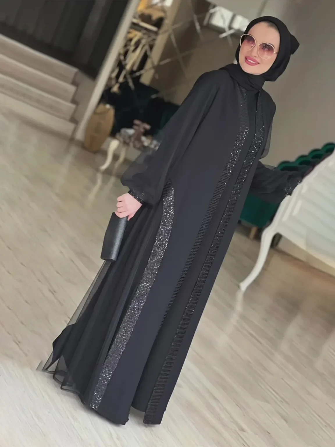 Muslim Modest Women Dress Jalabiya Vestidos Eid Ramadan Arabic Long Robe Dubai Islam Morocco Kaftan Abayas Cardigan Dresses 2024 - Image 3