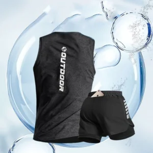 Summer Quick Dry Jogging Sport Suits Men Thin Vest+shorts Man's Set Fitness Running Suit Two-piece Set 2024 Training Tracksuit - Image 6