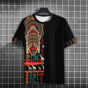Vintage Ethnic Pattern T-Shirt For Men Color Block 3D Printed Tees Summer Casual Harajuku Short Sleeve T Shirts Round Neck Tops - Image 5