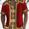Mens Shirt Short Sleeve Casual Vintage Ethnic Print Button Shirt Summer Beach Shirt Camping Shirt Short Sleeve Mens Formal Shirt - Image 6